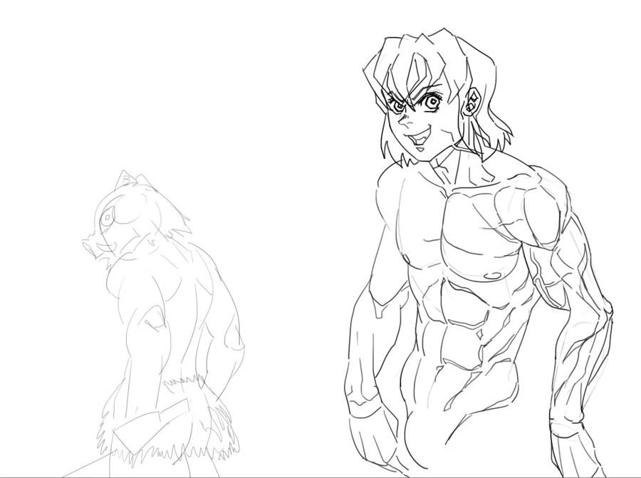 Muscular character and anatomy sketches