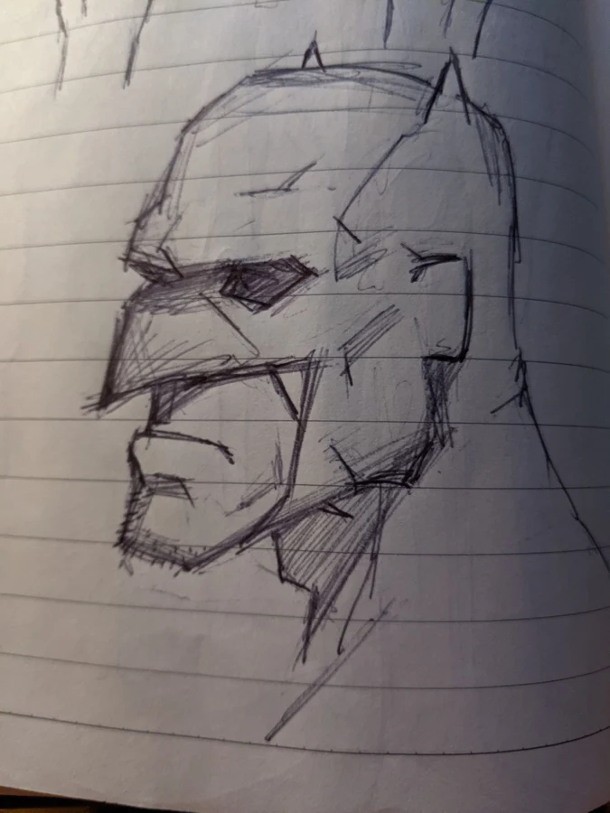 Angular pencil study of a male head
